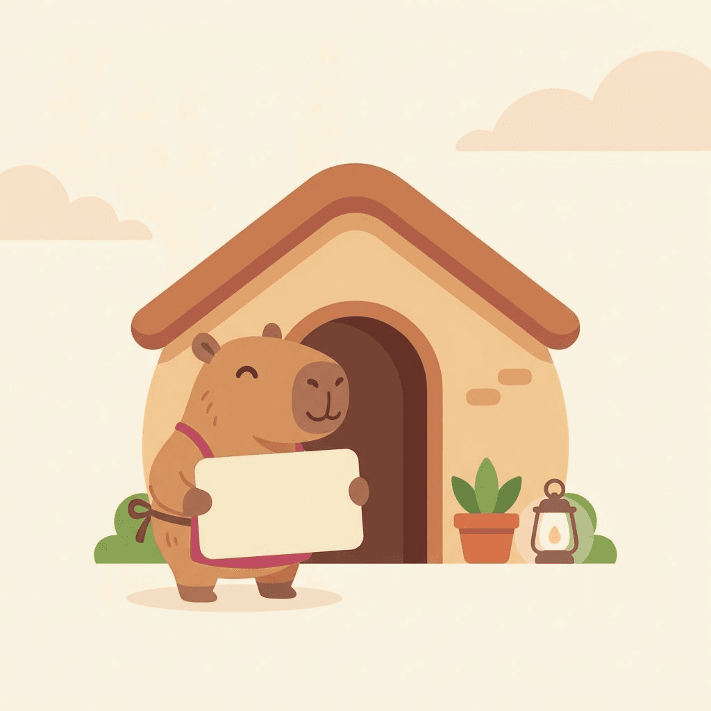The Capybara House β a capybara innkeeper welcoming guests